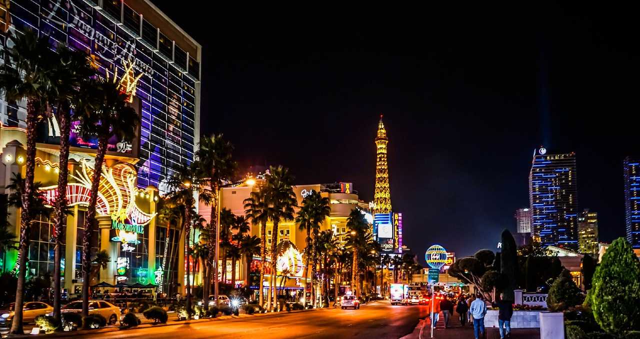 The famous Las Vegas Strip at night